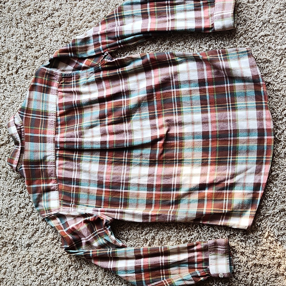 Eddie Bauer mens flannel button down plaid shirt size medium - Picture 8 of 9